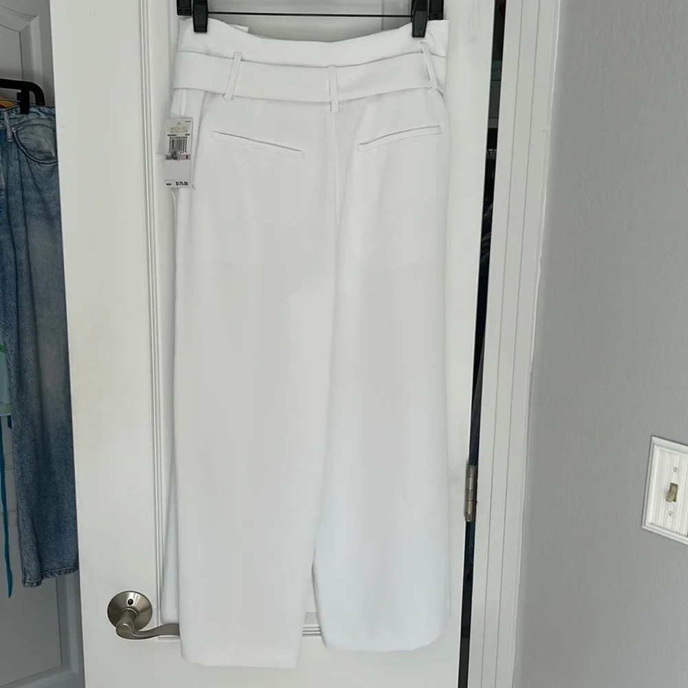 New Michael Kors belted crepe trousers